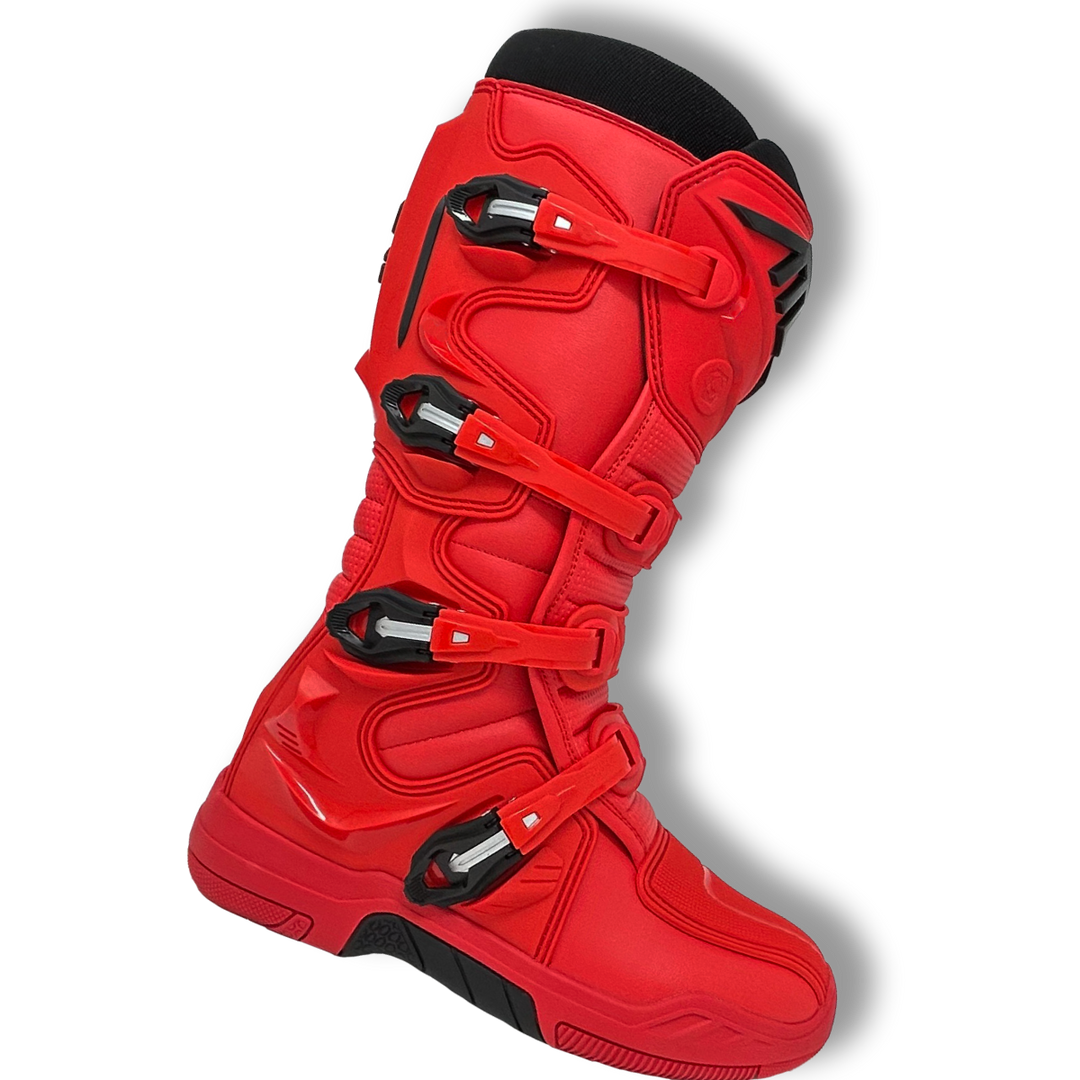 Atlas Traction Boot for motocross & offroad, buckles, Red