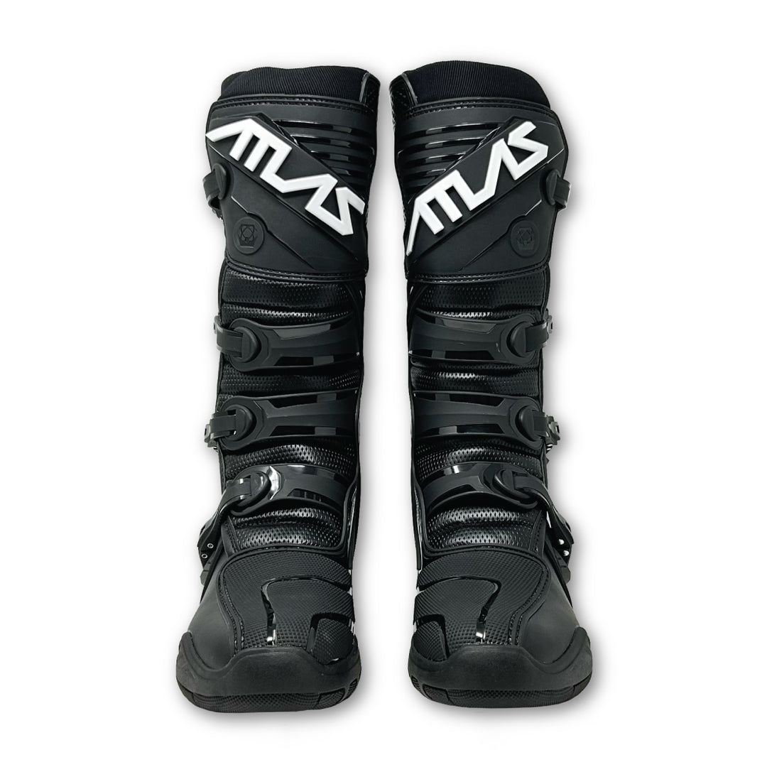 Atlas Traction Boot for motocross & offroad, Front, Black