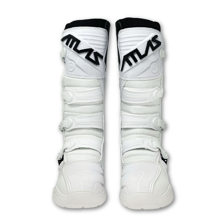 Atlas Traction Boot for motocross & offroad, Front, White