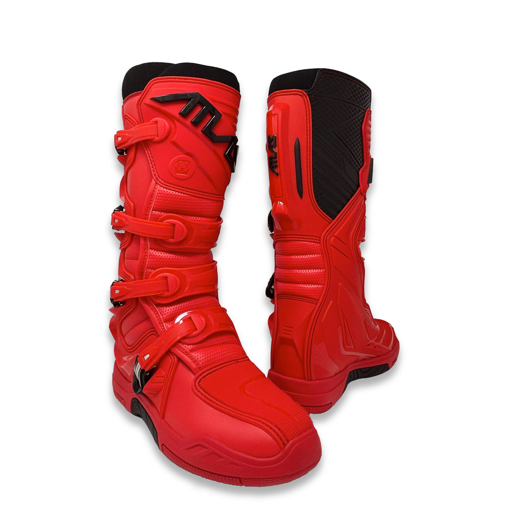 Atlas Traction Boot for motocross & offroad, Pair, Red